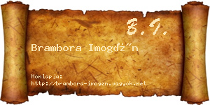 Brambora Imogén névjegykártya